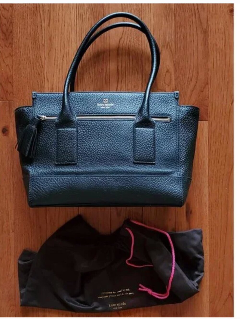 Kate Spade Large Southport Oden Black Pebble Grain Leather Shoulder Tote Bag